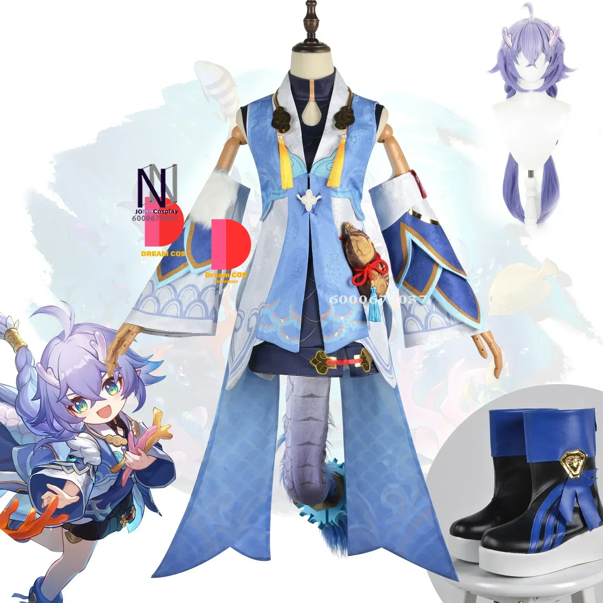 Honkai Star Rail juego Bailu Byakuro disfraces Cosplay conjunto completo Dragon Girl Anime trajes de fiesta para Halloween con accesorios