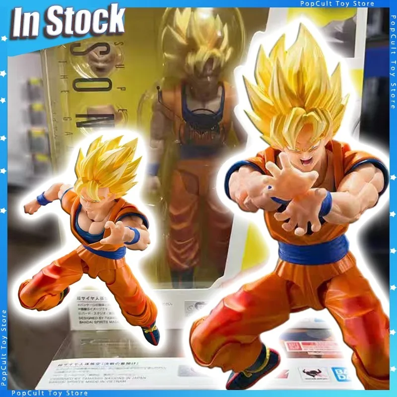 

В наличии 100% подлинная фигурка Bandai S.H.Figuarts Dragon Ball Z Super Saiyan Goku, коллекционная модель для открытия битвы, игрушка