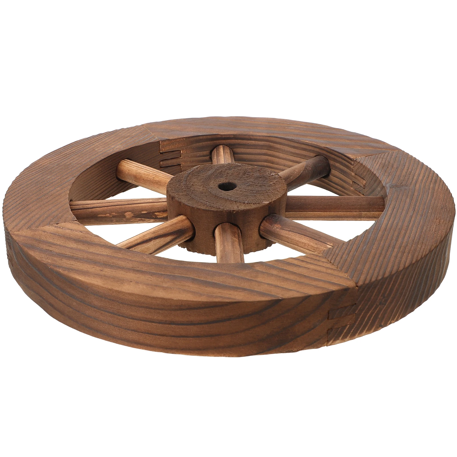 

Wooden Wagon Wheel Wall Art Vintage Wood Wheel Decorative Wall Hanging For Living Room Rustic Farmhouse Style Fence