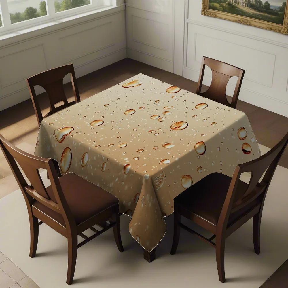 Waterdrop pattern printed square tablecloth - holiday gift - multi-purpose for indoor and outdoor usexzj
