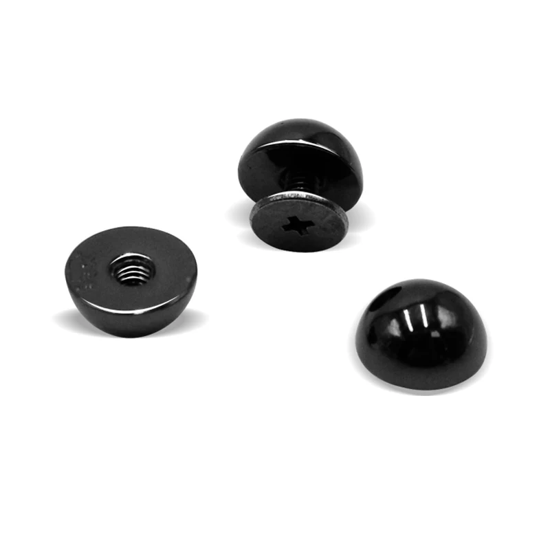 Parafuso inferior de metal redondo para sacos, acessórios DIY, rebites, proteção contra desgaste, prego cogumelo, 8mm, 10mm, 12mm, 15mm, 10 conjuntos