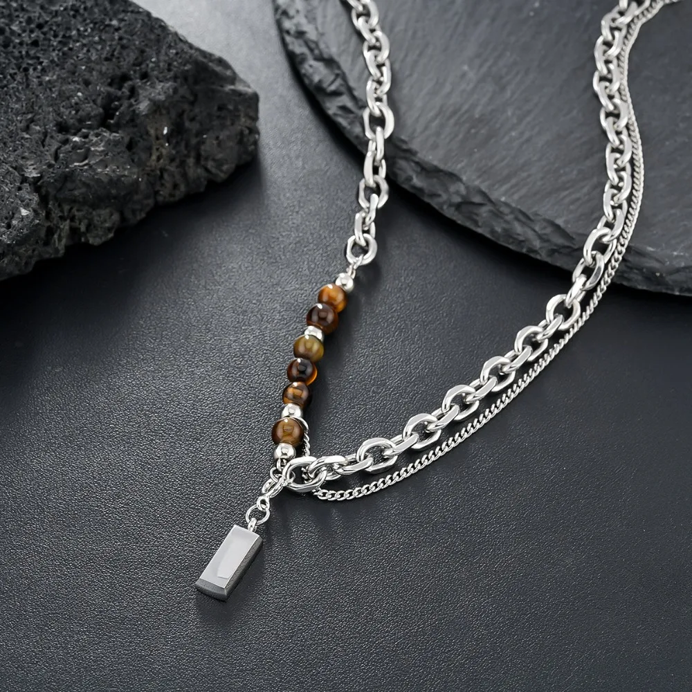 Titanium Steel Neutral Wind-flow Cuban Chain Women's Jewelry That Won't Fade High-end Design Multiple Combinations Available.