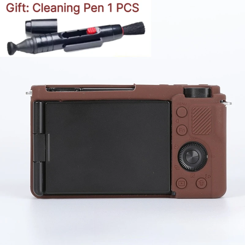 For Sony ZV-E10 Silicone cover, Micro-single camera bag, Shockproof Anti-drop portable Soft rubber case +1 PCS Free Cleaning Pen