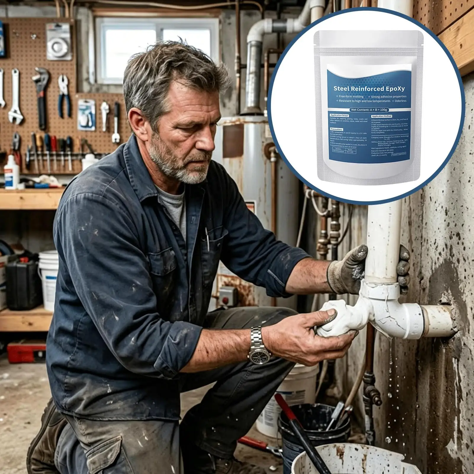 100g Waterproof Heat-Resistant Epoxy Putty, Strong Bonding Repair Clay for Metal & Crafts, Versatile Filler for Home Workshop