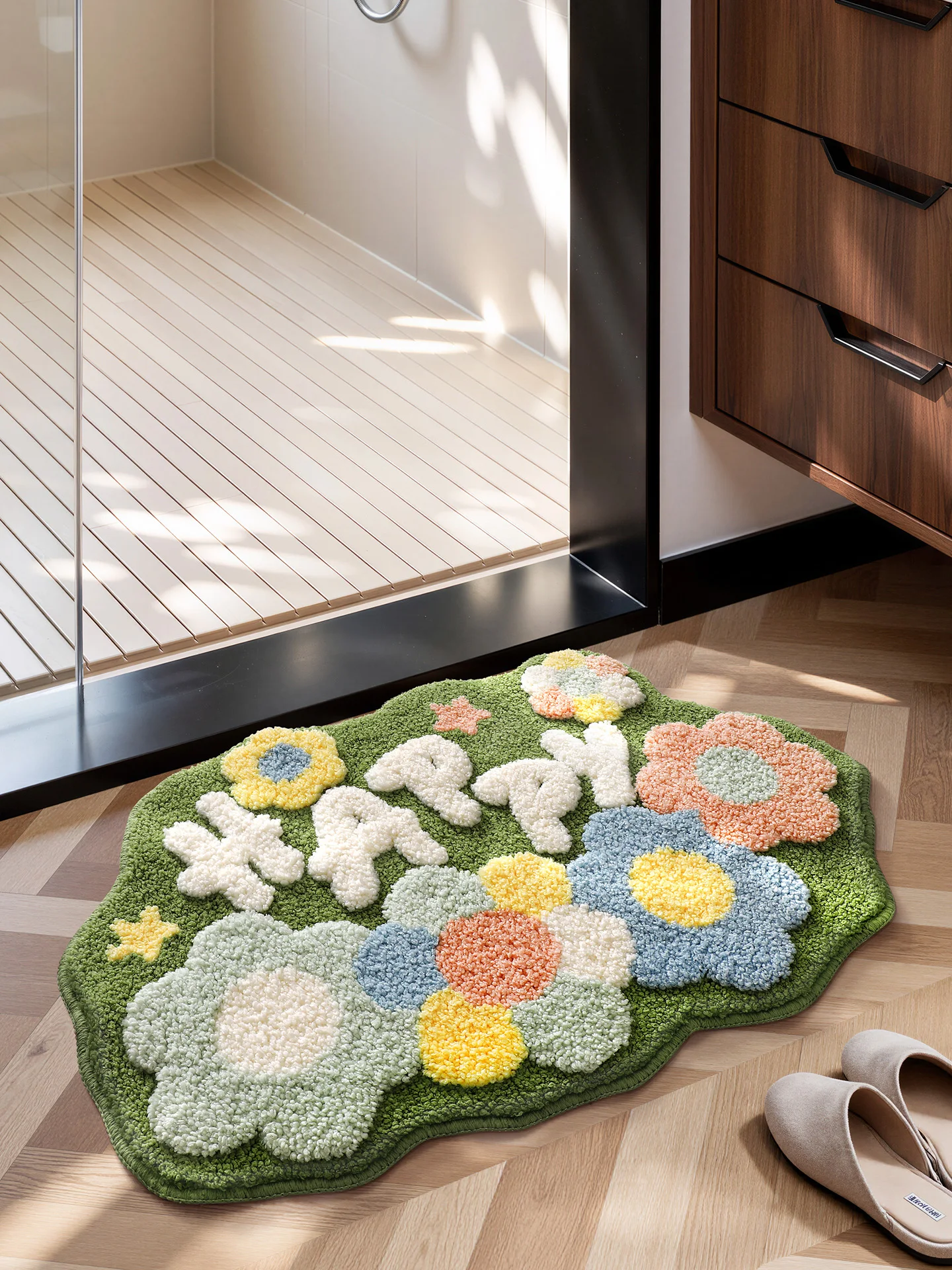 

Утолщенный коврик для ванной комнаты, домашний, впитывающий, противоскользящий, для спальни, прихожей, прочный, машинная стирка, полиэстер, напольный.