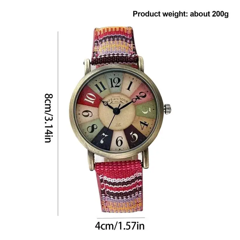 Boho Hippie Watch Ladies Watch With Multicolour Rainbow Pattern Quirky Boho Hippie Watch Gifts For Her Women Girl Bohemian