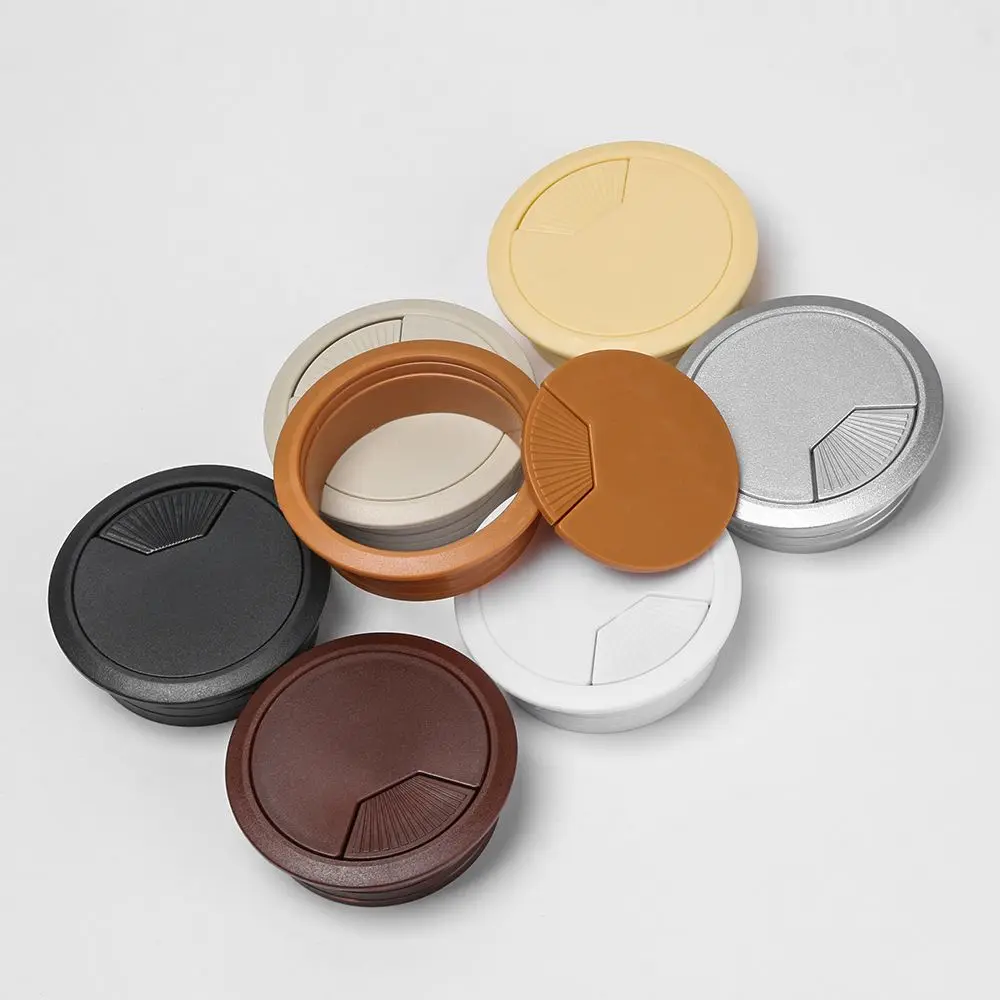 60/80mm Round Practical Office Buckle Line Organizer Computer Grommet Desk Table Cable Fastener Wire Hole Cover Line Box