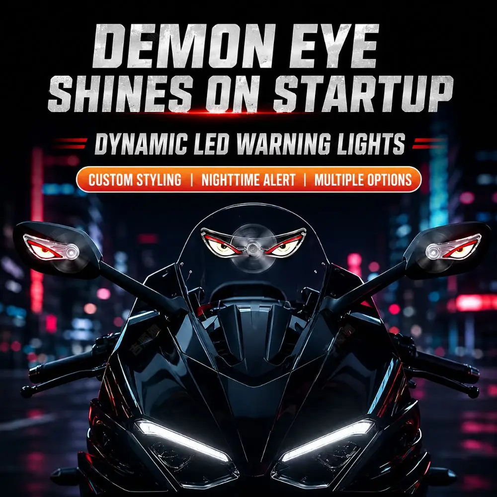 Wireless Wind Energy LED Light Blinking Dynamic Light Cool Car Warning Lights Self-Adhesive Devil Eyes Motorcycle Lights