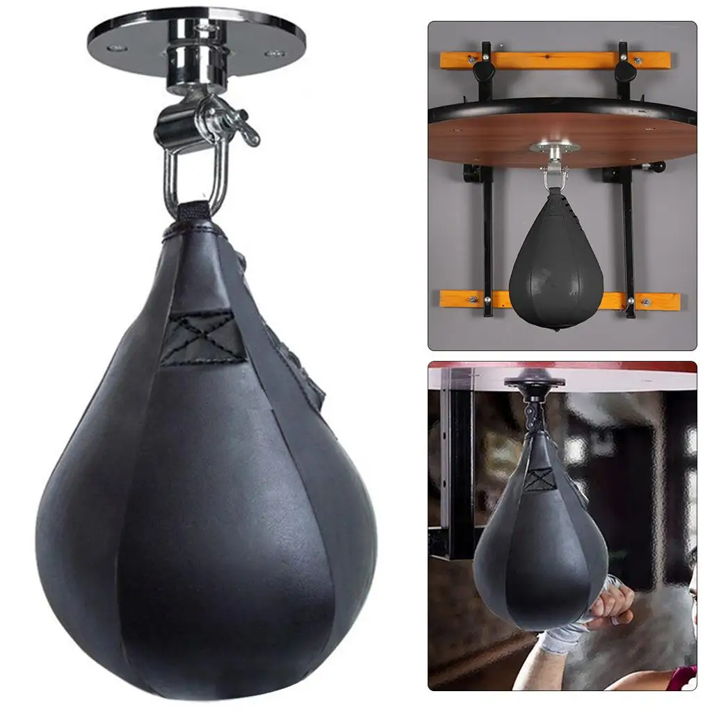 PU Boxing Speedball Swivel Striking Bag Adjustable Hook Training Gear for Endurance Fitness Exercise