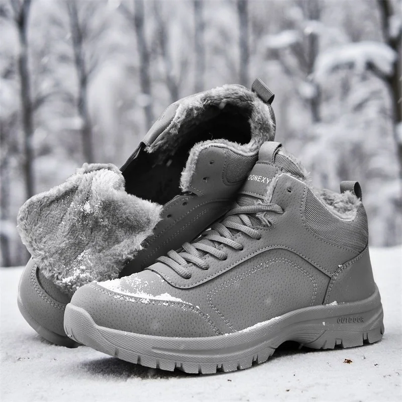 

Мужские зимние ботинки большого размера, зимняя хлопковая обувь, ботильоны, мужская рабочая обувь, высококачественные непромокаемые кожаные ботинки Bota Masculina