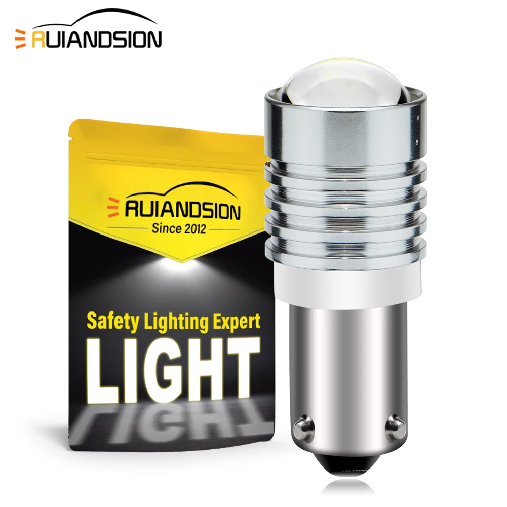 

RUIANDSION Auto Universal Replacement BAX9S BAY9S Signal Light LED 10-30V Fit 12V 24V For Car Interior Read Door Trunk Lamp 2PCS