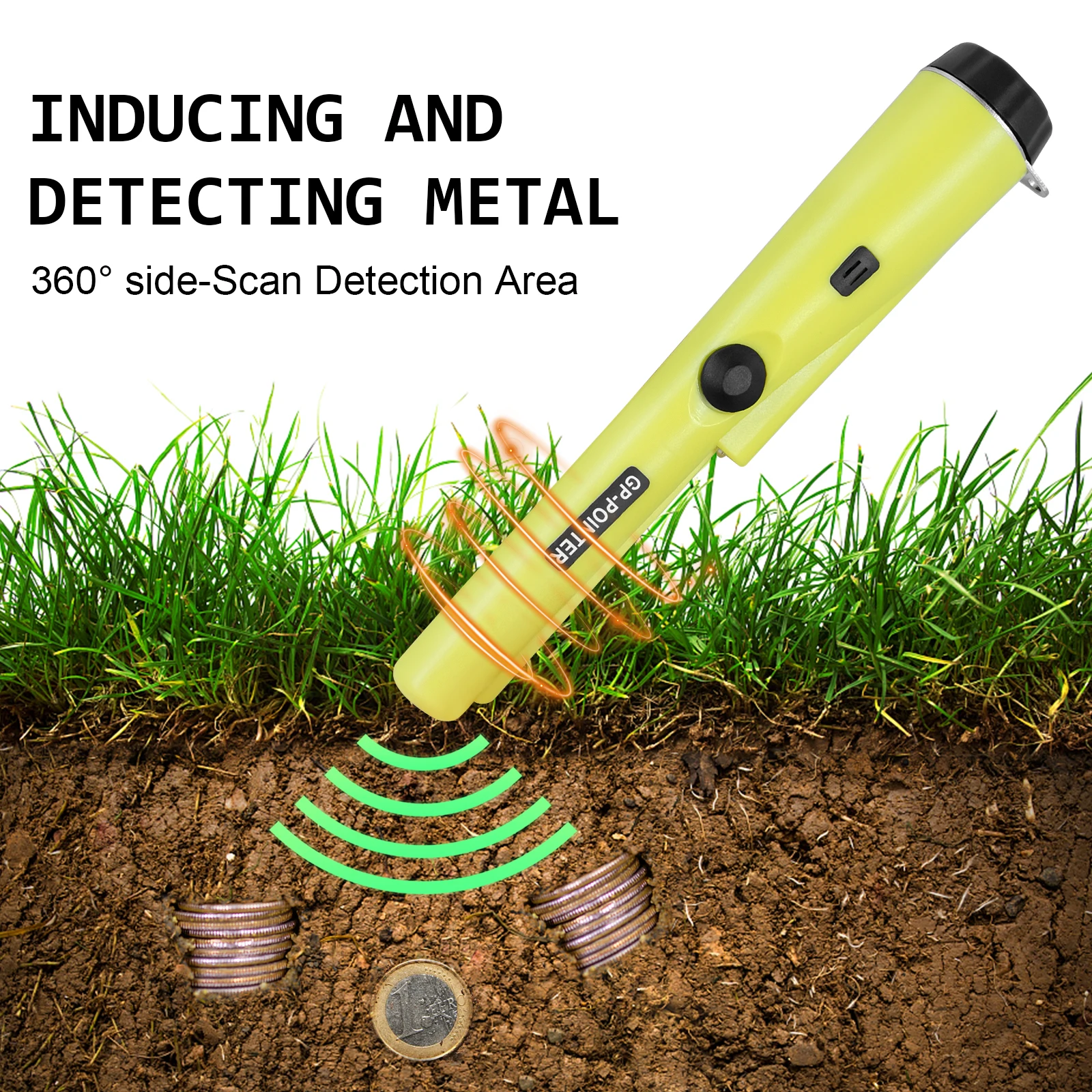 Ultra-high Stability Handheld Metal Detector 360° Detection High Sensitivity Metal Finder Portable Locating Gold Coin Detectors