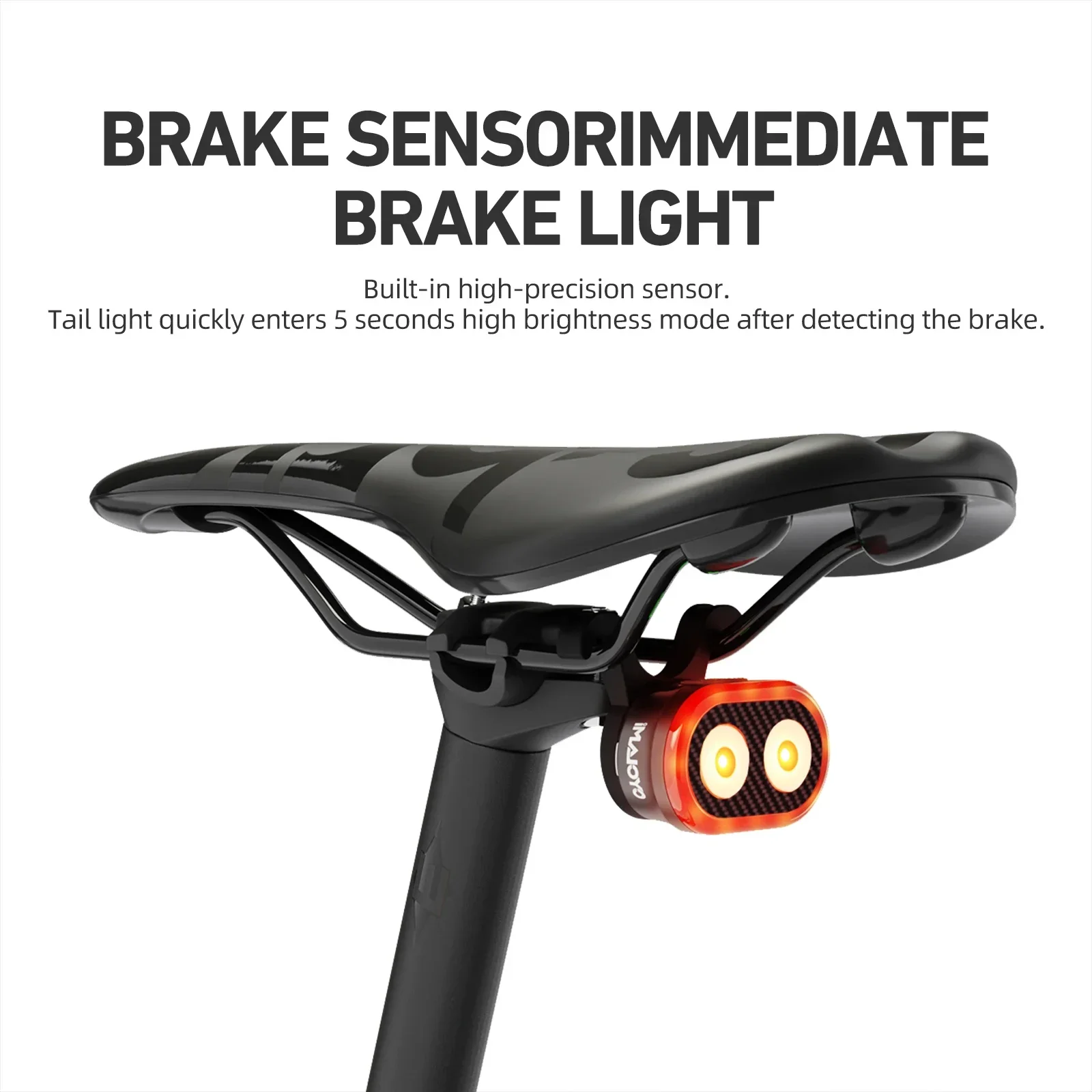 AliExpress NONE CYCLAMI CY200 Bike Tail Light Smart Brake Sensing MTB Road Bike Rear Light IPX6 Waterproof Type-C Charging Cycling Taillight