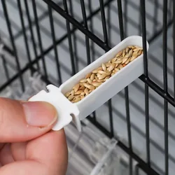 4pcs Small Bird Plastic Food Cup Convenient Hanging Food Feeder Box for Canary Finch Small Size Bird Feeder