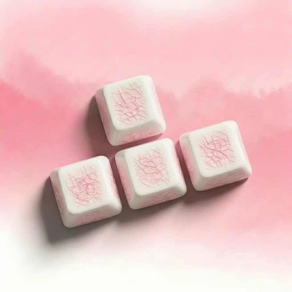 Ice Crackle Ceramic WASD Keycaps,Distinctive Hand‑Crafted Artisan,4pcs OEM Profile MX Stem Partial Shine‑Through, Multiple Color