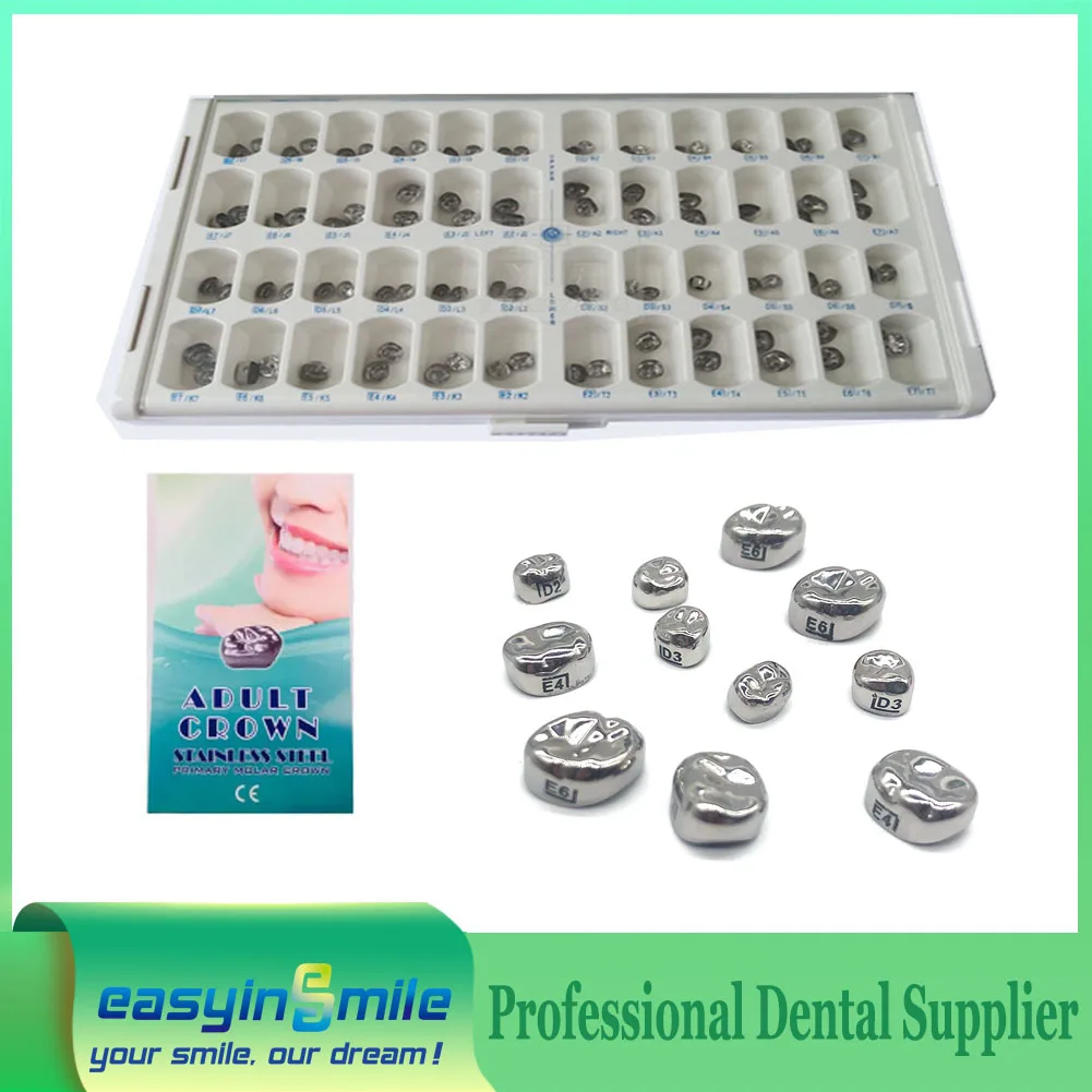 96pcs/kit Dental Crown Primary Molar Crown Adult Dental Crown Stainless Steel For Posterior Teeth Restoration Fix