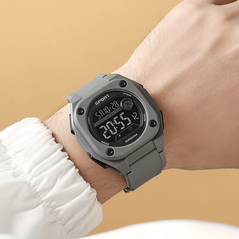 ساعة MAYZHISU الرقمية LED للرجال ساعات رياضية للرجال ساعة معصم إلكترونية متعددة الوظائف ساعات رياضية عسكرية على مدار الساعة