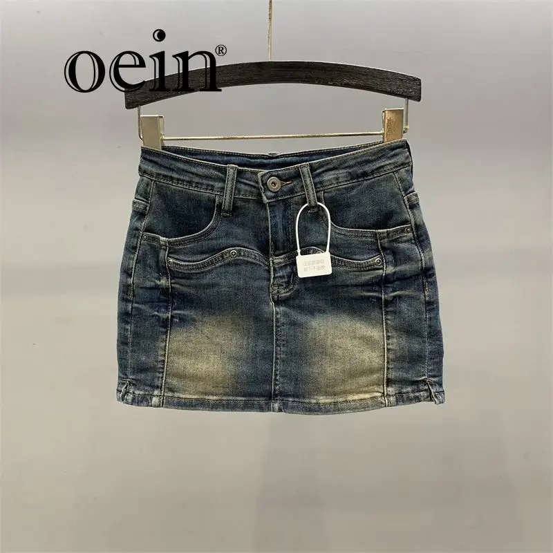 

[oein] 2024 Summer New American High Waist A-line Looks Thin, Tall, Split, Girl, Hip Wrapping, Half Body Short Skirt, Female