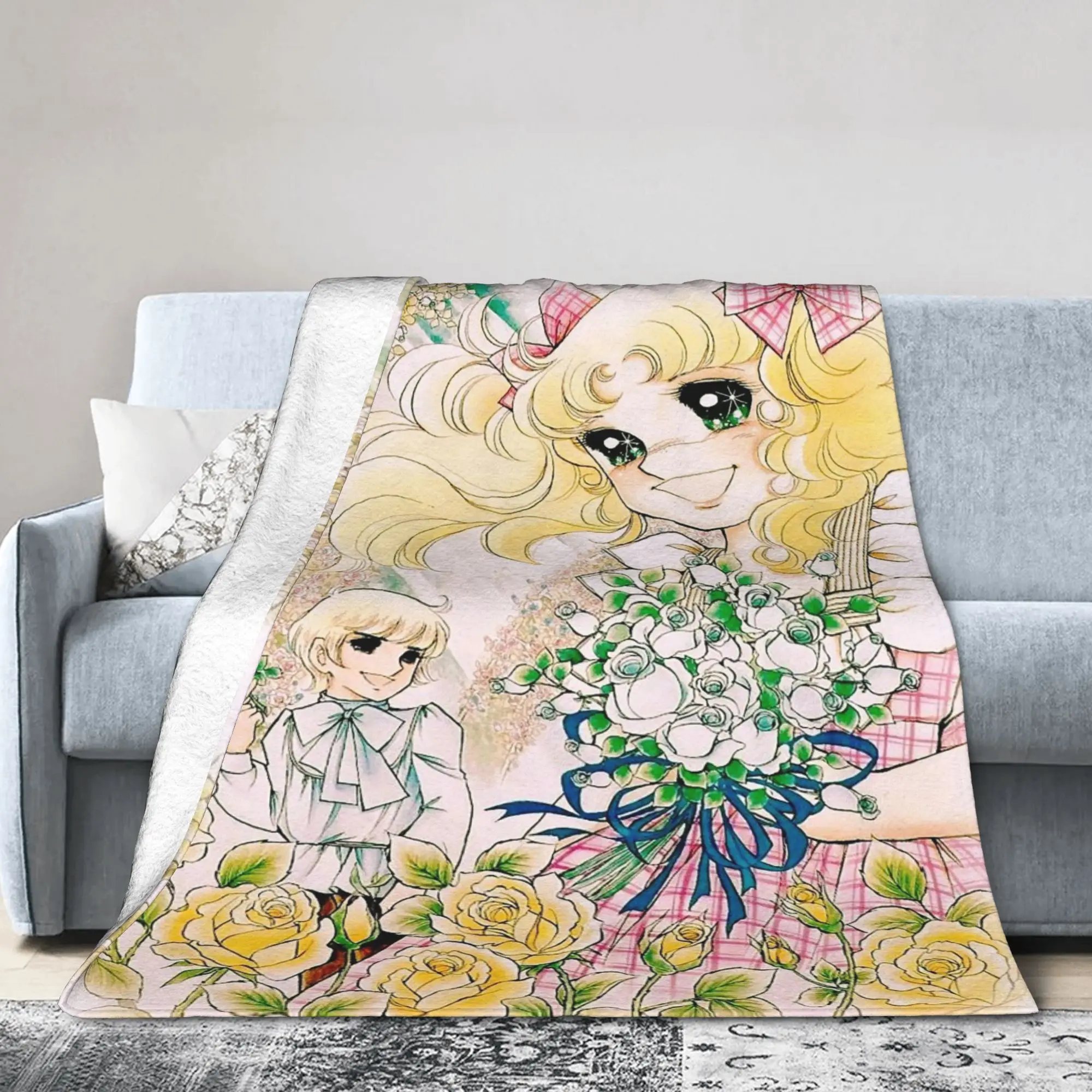 

Одеяло Candy Candy Anthony, фланелевое одеяло Kawaii Girl, аниме, супер мягкие одеяла для домашнего дивана, покрывало