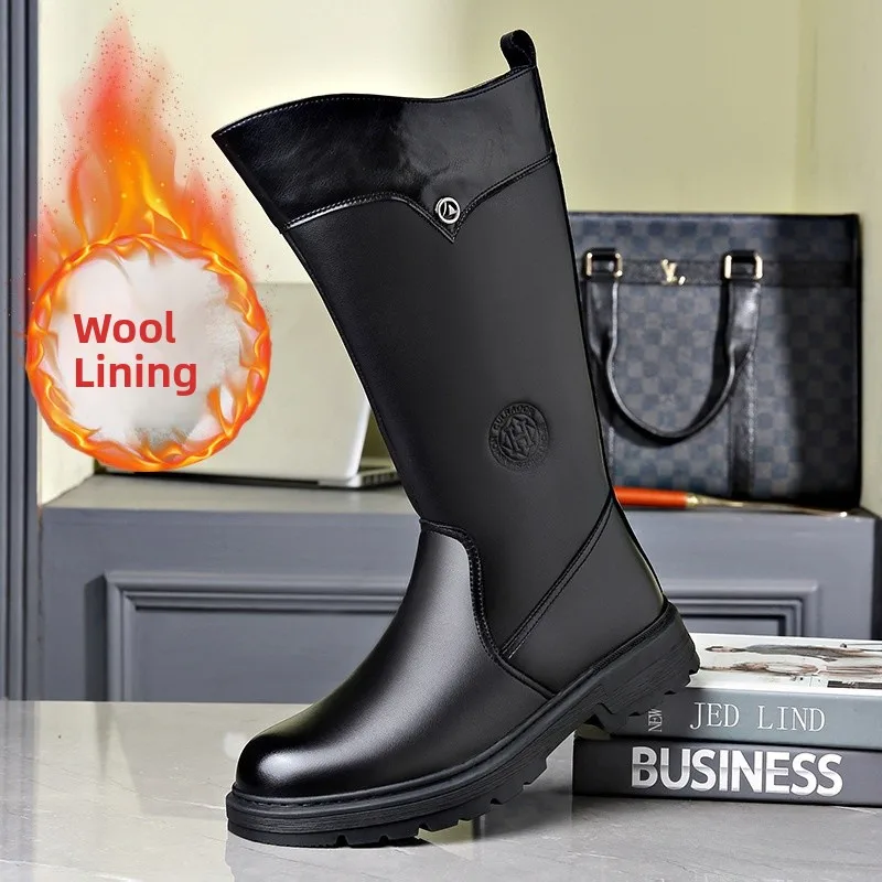 

Fashionable Men's Rain Boots Waterproof Anti-Slip High-Cut Kitchen Rubber Shoes Thick Bottom Rubber Sole Pure Color Design