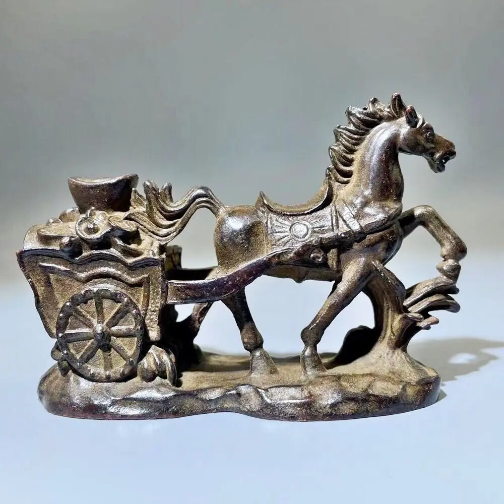 Collection Chinese bronze fortune horse bring lucky statue table decor gift Art