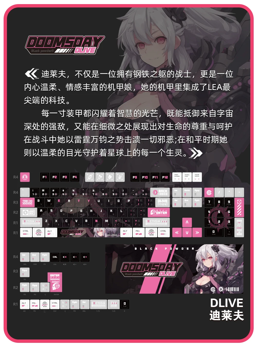 117 Tombol Dlive Anime Keycap ASA Profile Keycap PBT Dye-Sub Backlit Keycaps Kartun Key Caps untuk ANSI 61 68 87 104 108 Keyboard