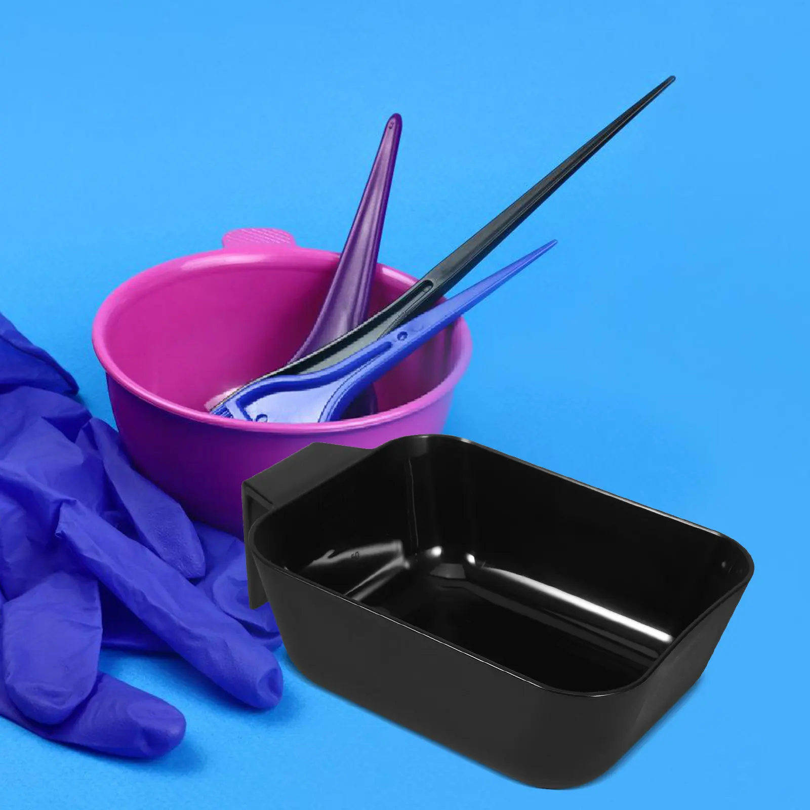

Hair Coloring Bowl Plastic Dye Bowl for Hair Tint Mix Reusable Easy Clean Salon Or Home Use Black Hairdressing Bowls
