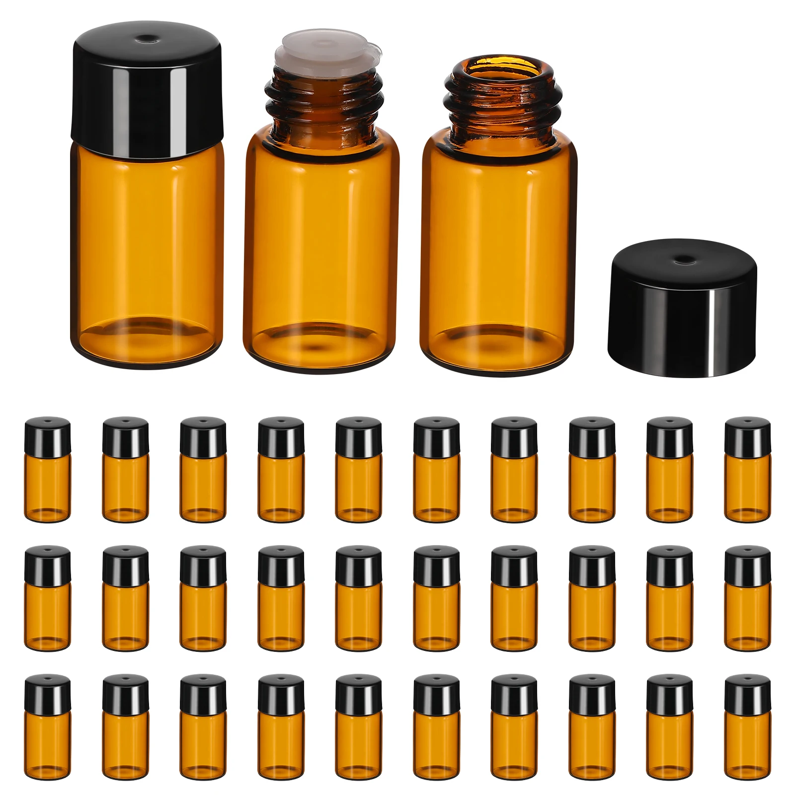 

50 Pcs Essential Oil Bottling Sample Vials Glass Bottles Mini Packaging Dispensing Conjoined