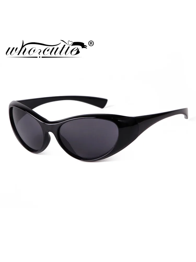 AliExpress WHO CUTIE Fashion Wrap Goggle Cycling Sports Sunglasses Men Brand Y2k Driving Outdoor Shades Eyewear Women Blue Mirror Sun Glasses UV400