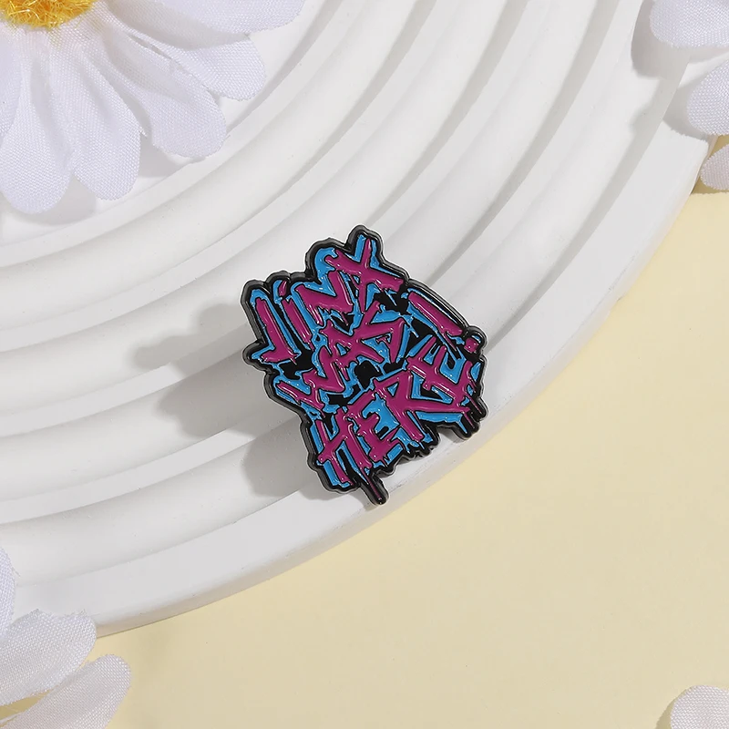 Jinx Was Here Brooch Enamel Pins Custom Cool Game Anime Metal Brooches Backpack Lapel Badge Jewelry Souvenir Gifts for Friends