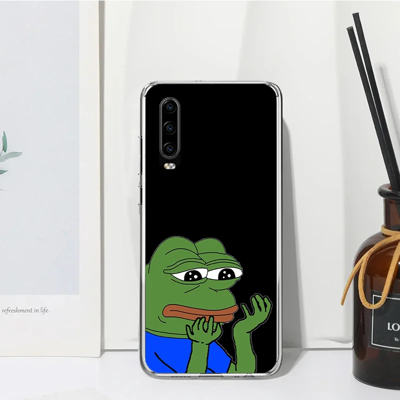 Cute Frogs Party Sad Pepe Phone Case For Huawei P30 P40 P20 P10 Lite Mate 20 10 Pro Y5 Y6 Y7 Y9S P Smart Z Fundas Back Cover