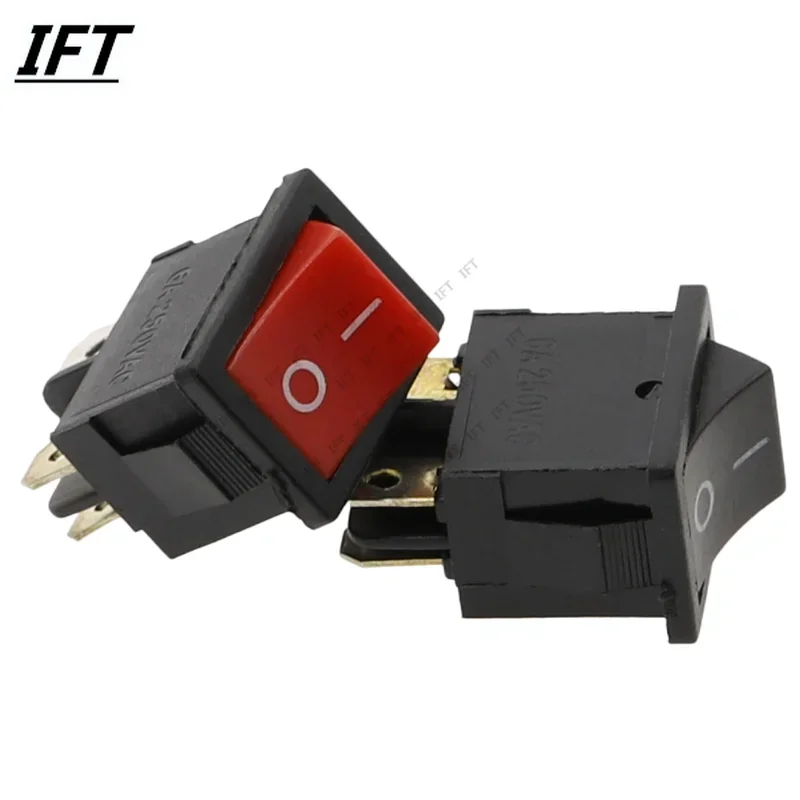 10PCS 15*21mm 2 3 4 6Pin SPST On/Off On/Off/On Boat Rocker Switch 6A 250V KCD1 KCD1-101 Snap-in Black Rocker Switch