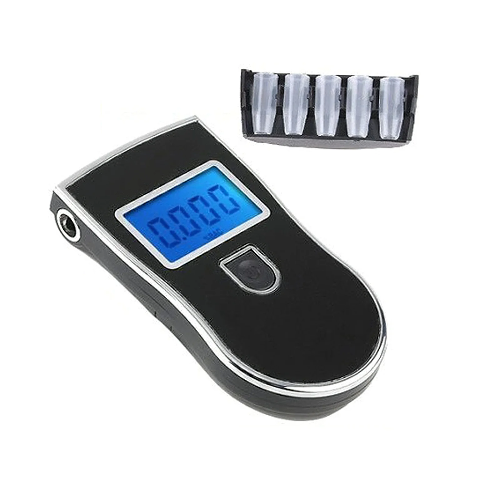 

Professional Police Digital Breath Alcohol Tester Black Flat Surface Sensor Blue Backlight LCD Bac Breathalyzer