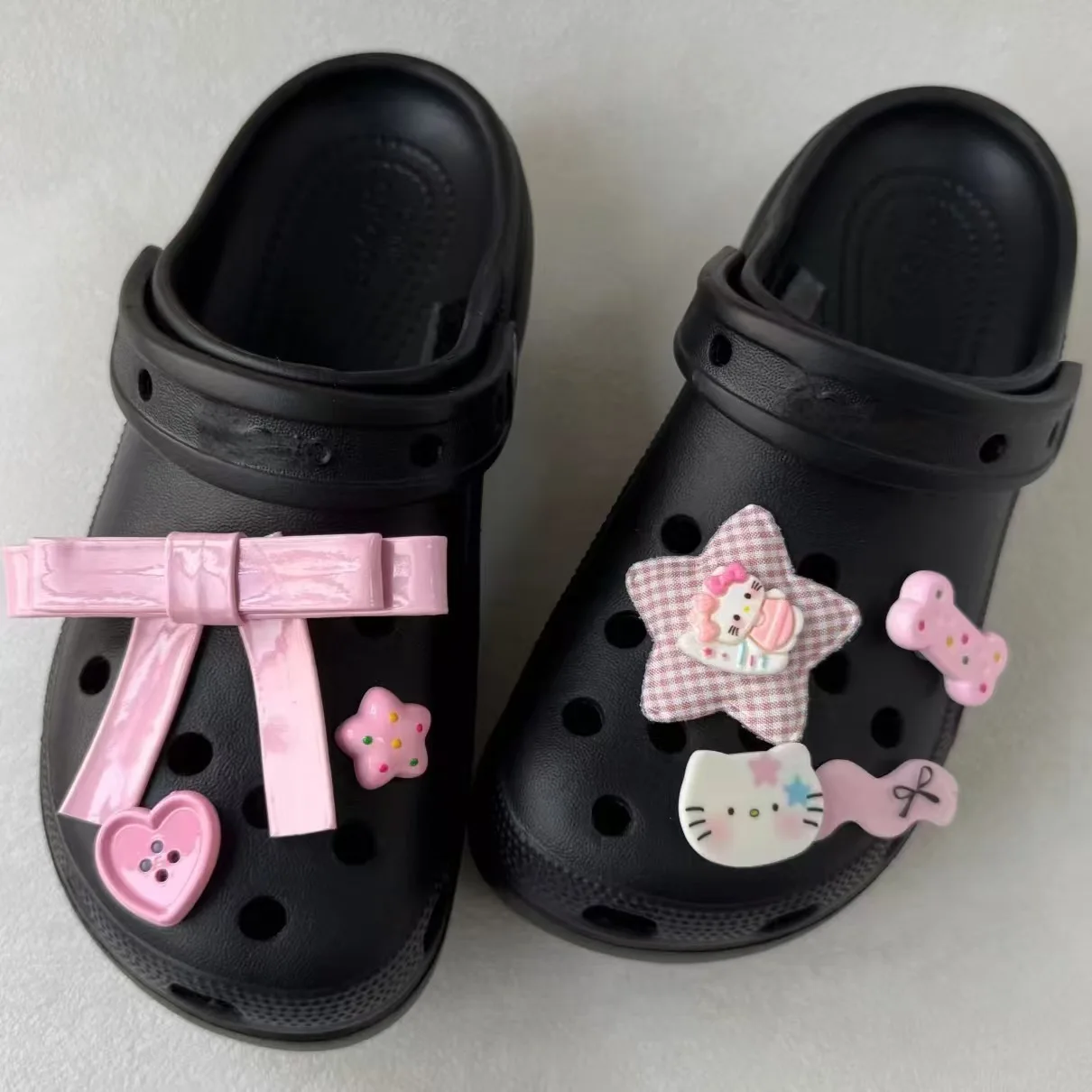 DIY لطيف بو فراشة القوس الخماسية نجمة ثلاثية الأبعاد زهرة الأحذية الملحقات، انفصال اكسسوارات الأحذية الزخرفية #4