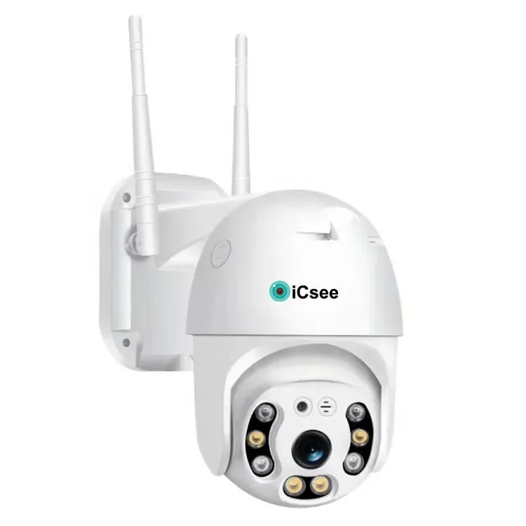 ชุดกล้องวงจรปิดไร้สาย Icsee 8CH 4MP 5MP แบบหมุนได้ พร้อมระบบเสียงสองทาง ระบบความปลอดภัย Wi-Fi กล้องวงจรปิด PTZ