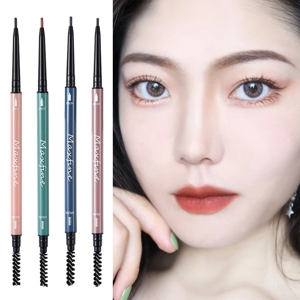 Eyebrow Pencil Automatic Rotating Double Head Long Lasting Natural Waterproof 6 Color Triangle Eyebrow Pen Make Up