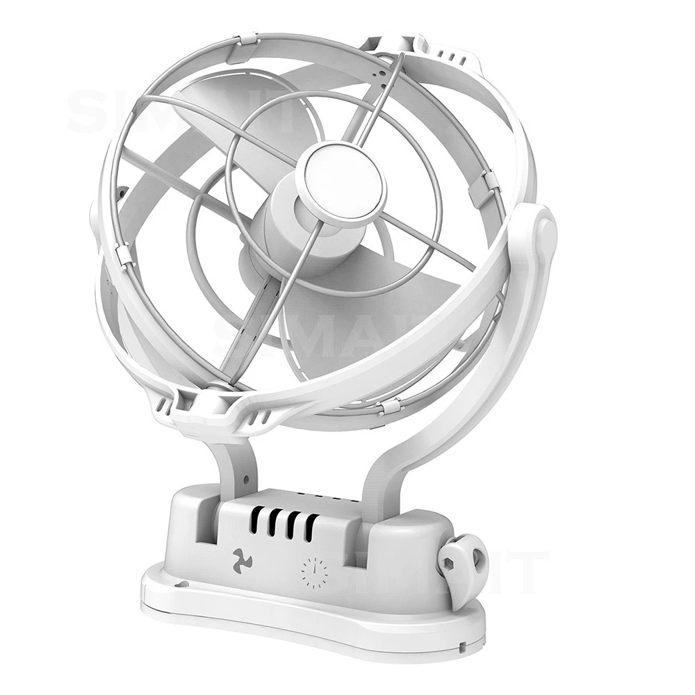 8 Inch 360° Airflow RV Caravan Fan 2 Blades Quiet Brushless Motor 12V/24V Flexible Marine Fan