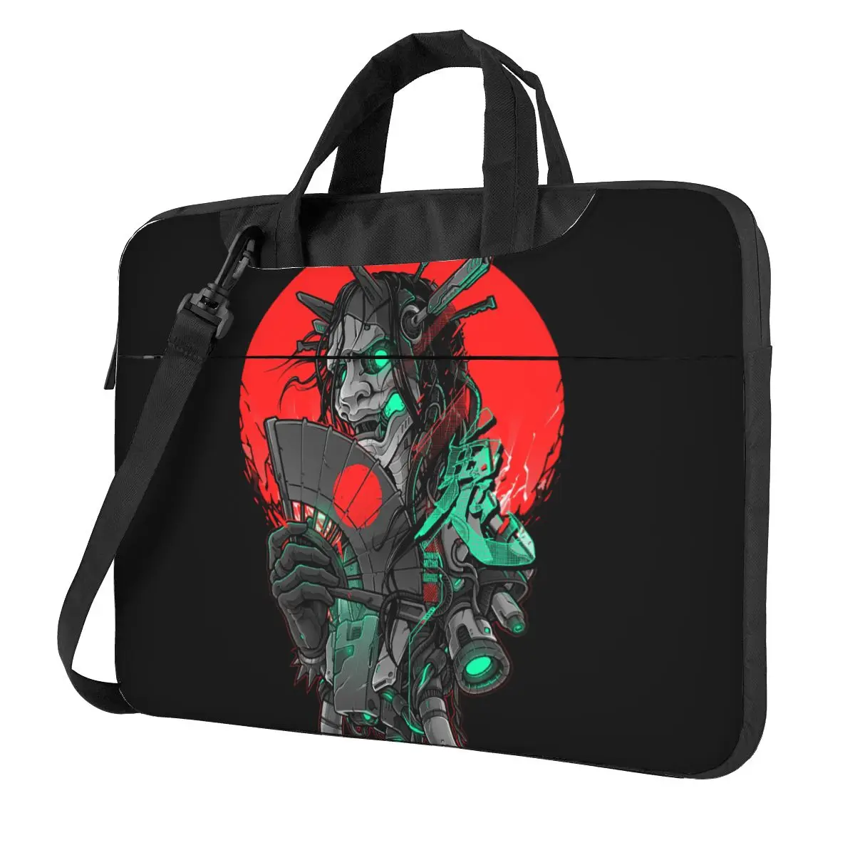 Hannya Mecha - Cyberpunk Horror - Dark Edition Laptop Bag Case Protective Vintage Computer Bag Bicycle Crossbody Laptop Pouch