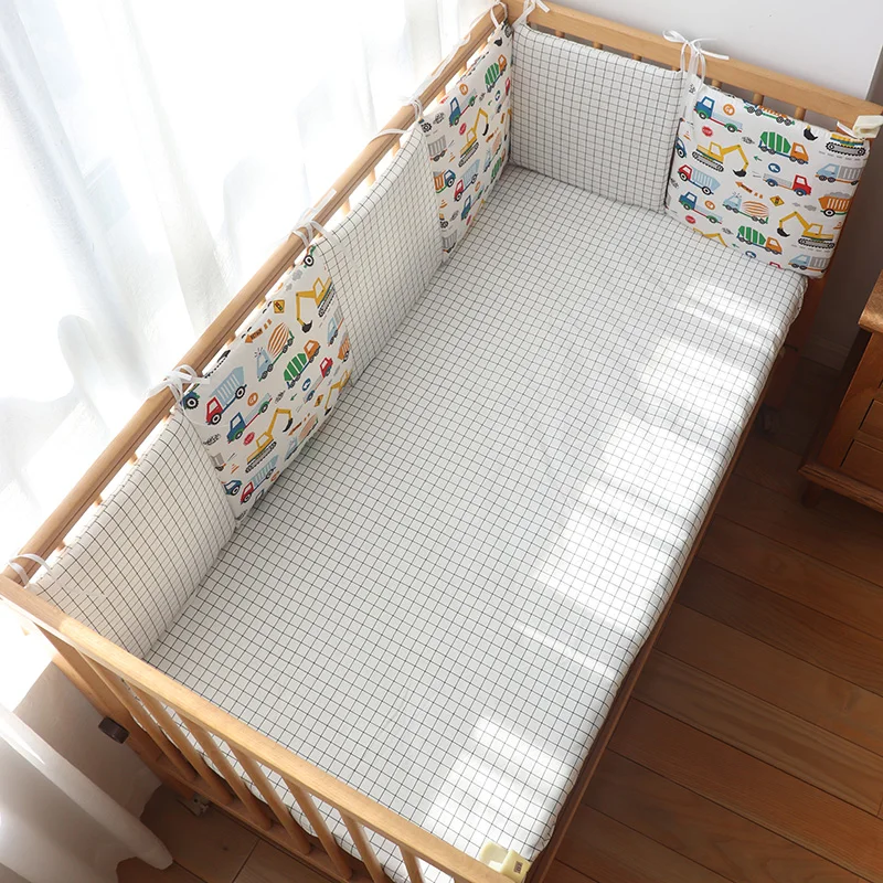 Baby Bed Bumper For Newborns Boy Girl Thick Crib Protector Detachable Protective Kid Cot Cradle Cushion Children Room Decoration