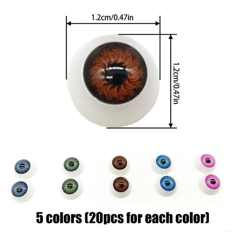 100 szt. 12mm oczy lalki z żywicy różne kolory zapasy rękodzieła lalka gałka oczna do dostosowywania modeli zabawkowych naprawa