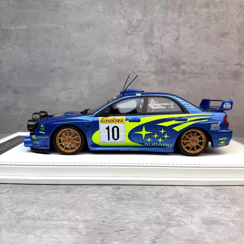 Original Neue Marke 1/18 Subaru Impreza STI WRC 2002 Monte Carlo Rally Harz Auto Modell Zimmer Display Autos Junge Sammlung Spielzeug Geschenk