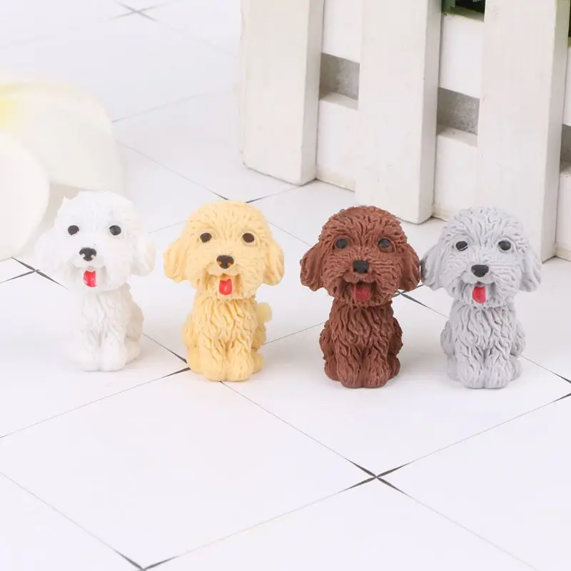 Y1UB Mini 3D Lindo Perro Dibujos Animados Lápiz Borrador Escuela Estudiante Papelería Coreana C