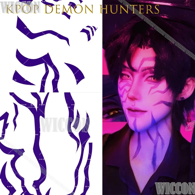 

Kpop Demon Hunters Jinu Saja Boy Your Idol Tattoo Stickers For Face And Hands KPOP Idol Makeup Accessories Best Seller Halloween