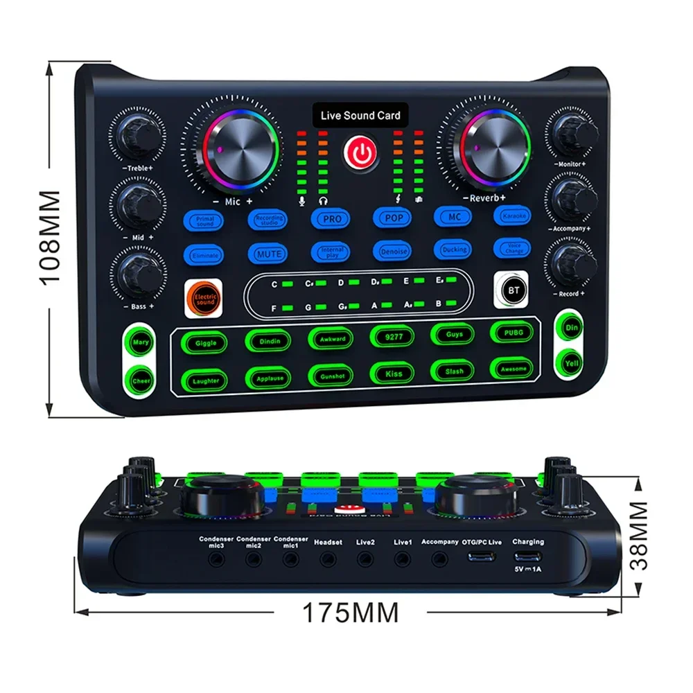 X60 scheda Audio versione inglese schede Audio professionali Mixer Audio per Karaoke Broadcast KTV Singing Live Sound Studio Mixer