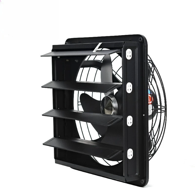 14 Inch Kitchen Window Exhaust Fan  Powerful Vent Fan with Auto Blinds for Home Smoke Exhaust