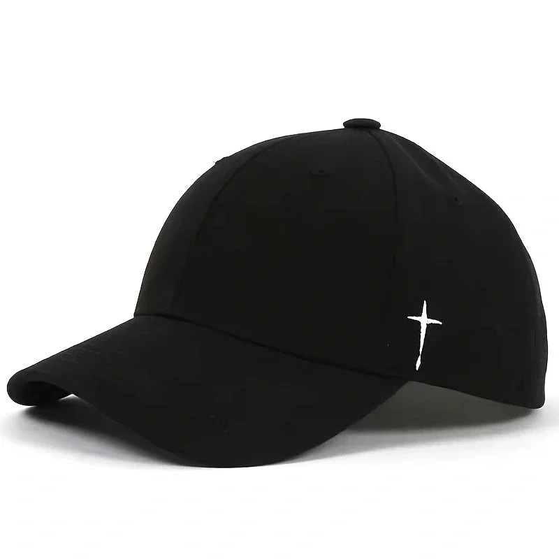 Unisex Cross Embroidery Snapback Baseball Caps Spring and Autumn Outdoor Adjustable Casual Hats Sunscreen Hat