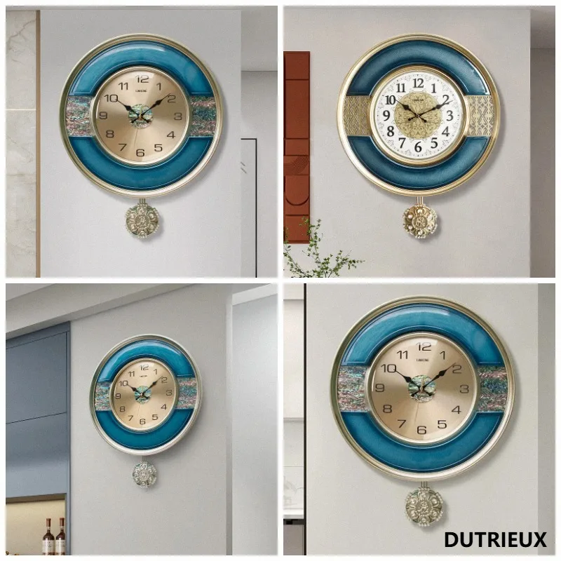 Chinese Style Minimalist Wall Clocks Aesthetic Modern Luxury Design Wall Clocks Round Vintage Wanduhr Living Room Decoration
