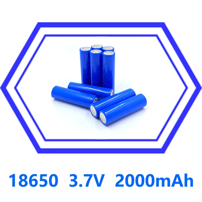 18650 3 7v 2000mAh Lithium Battery Rechargeable Lithium Ion Battery High Discharge Power Tool Battery Cells High Current