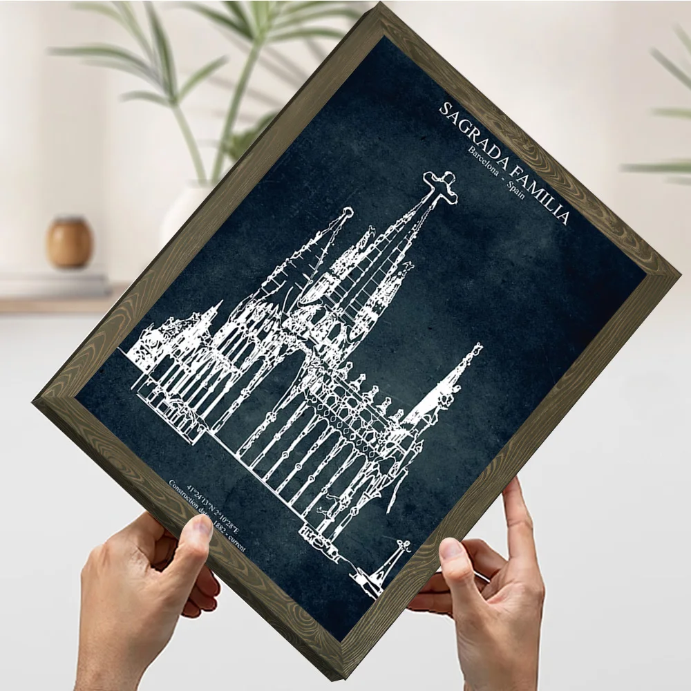 Sagrada Familia Stampa Poster Immagini personalizzabili Wall Art Canvas Painting per la decorazione della stanza Decorazione murale per interni