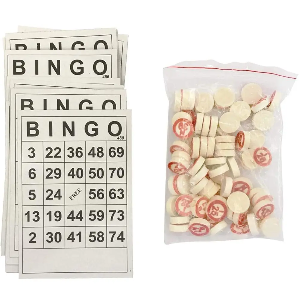 

Unique Numbers Bingo Game Cards Reusable Paper Bingo Chess Toy Educational Interesting Bingo Toys Set Family Party Game